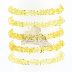 Amber bracelet Yellow flat beads